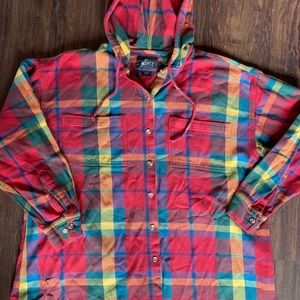 Woolrich button up hooded flannel